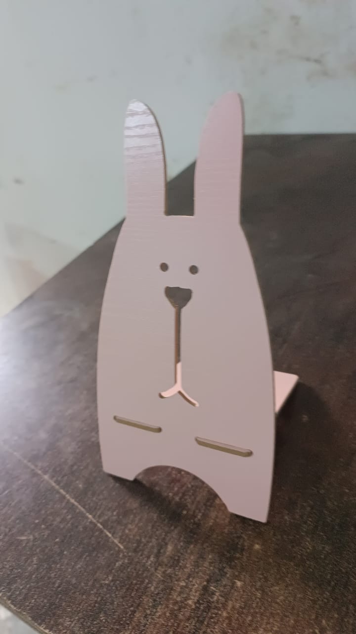 Wooden Cute Lovely Rabbit Design Mobile Stand (1 Pc) - Happy Price - Image 7