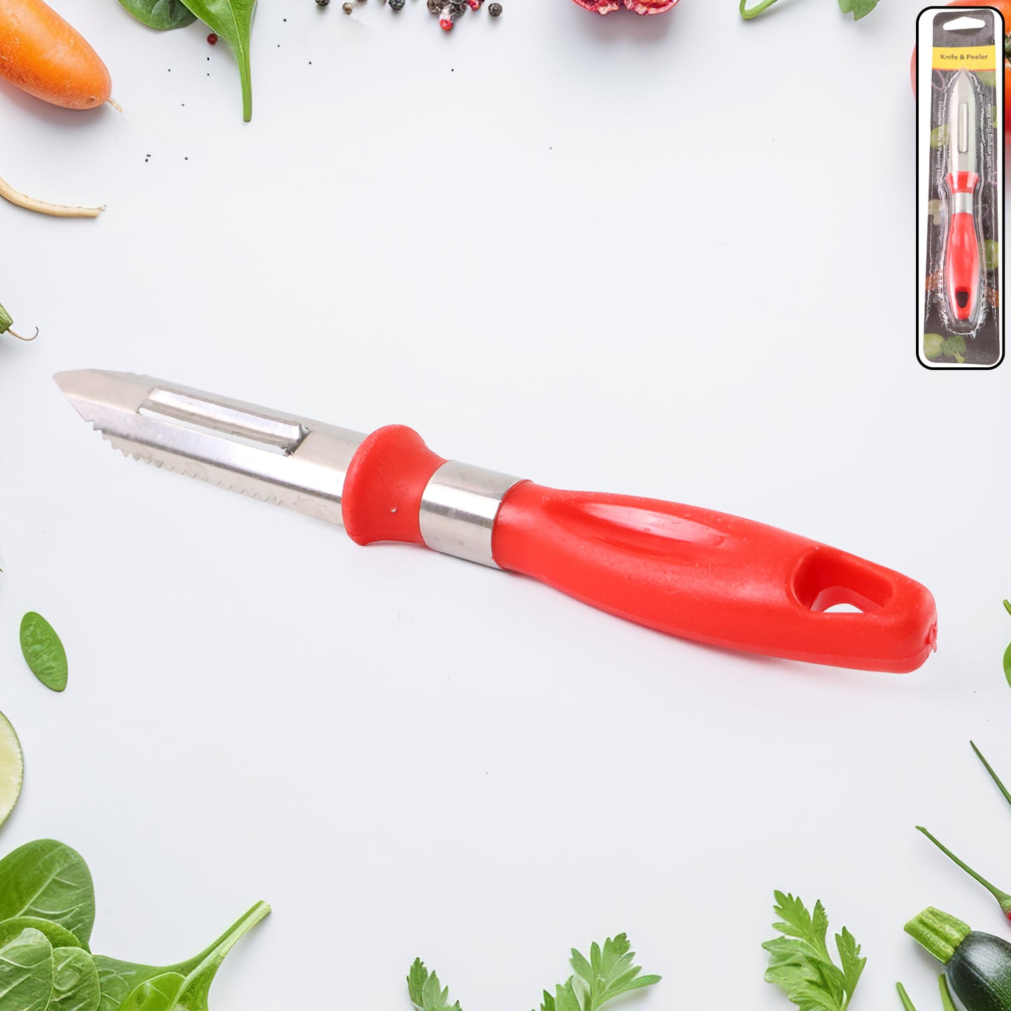 Multipurpose 2-in-1 Stainless Steel Knife  Peeler (1 Pc) - Happy Price - Image 2