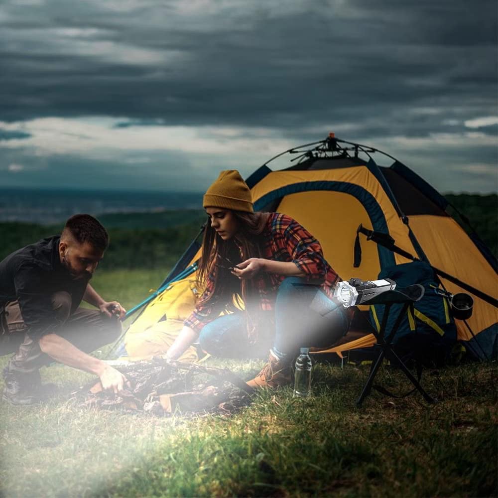 Portable 3w Rechargeable Torch Led Flashlight Long Distance Beam Range Hammer And Strong Magnets Window Glass And Seat Belt Cutter 4 Modes For Car Camping Hiking Indoor Outdoor - Happy Price - Image 3
