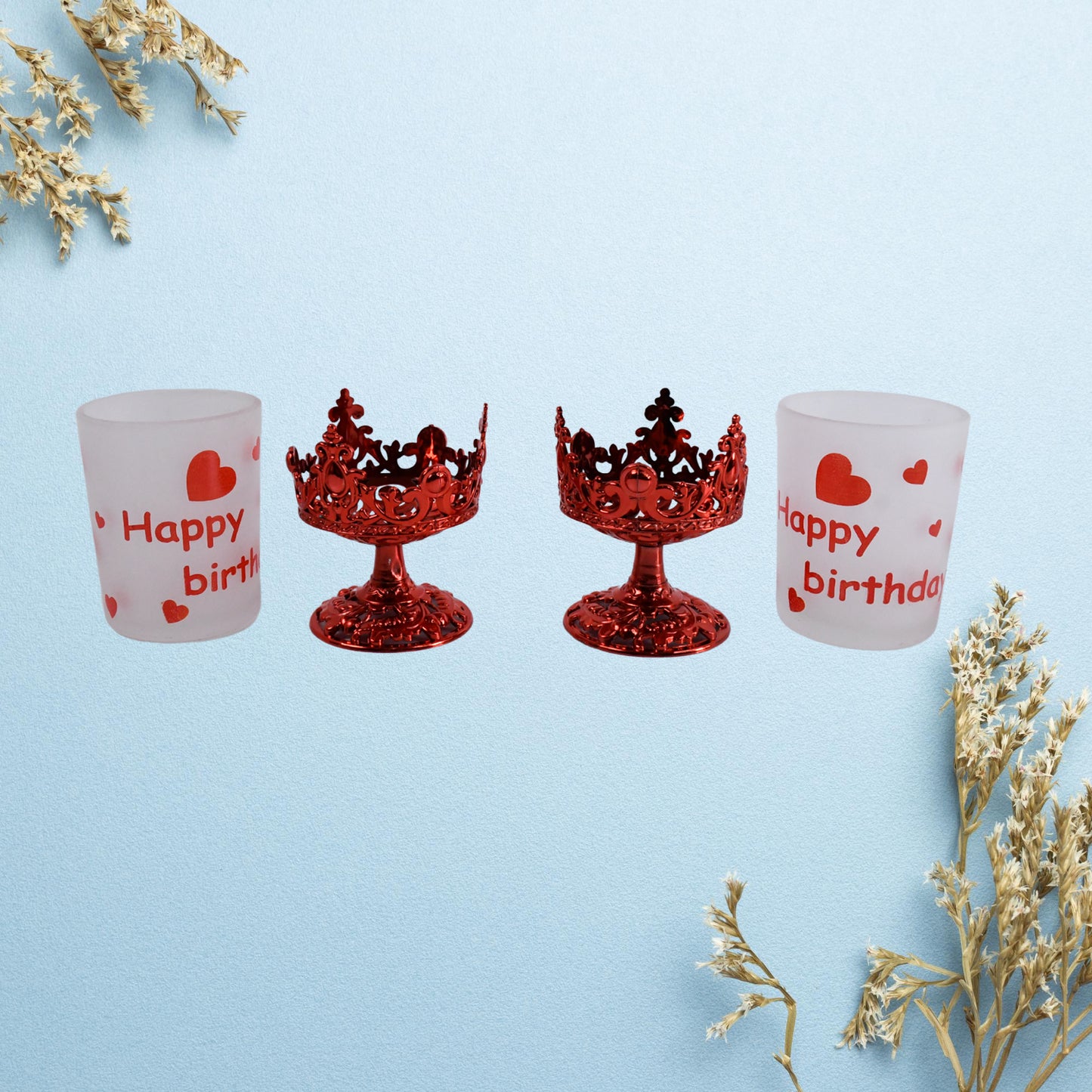 Tealight Holder Stylishly Shaped Candle Diya Stand Plastic Beautiful Design Festival (2 Pc  Mix Design) - Happy Price - Image 3