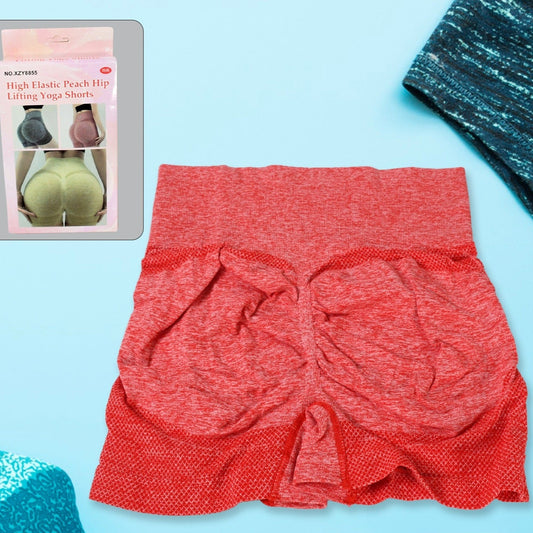 High Elastic Peach Hip Lifting Yoga Shorts Womens Running Sports High Fitness Athletic Waist Yoga Workout Yoga Pants  Shorts Elastic Dress Soft Yoga Pants  Shorts - Happy Price - Image 1