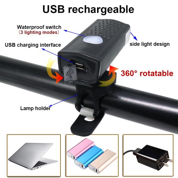 Usb Rechargeable Bicycle Light Set 400 Lumen Super Bright Headlight Front Lights - Happy Price - Image 7