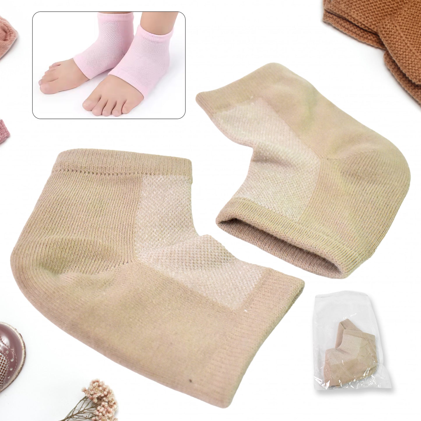 Heel Socks Overnight Heels While You Sleep (1 Pair  Mix Color) - Happy Price - Image 2