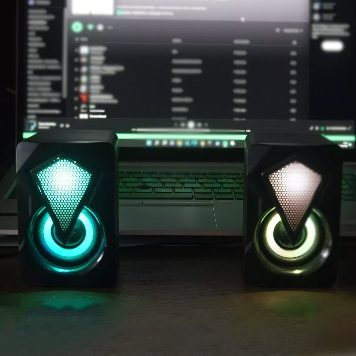 Rgb Desktop Speakers Plug And Play Usb Powered Speaker (2 Pc Set) - Happy Price - Image 6