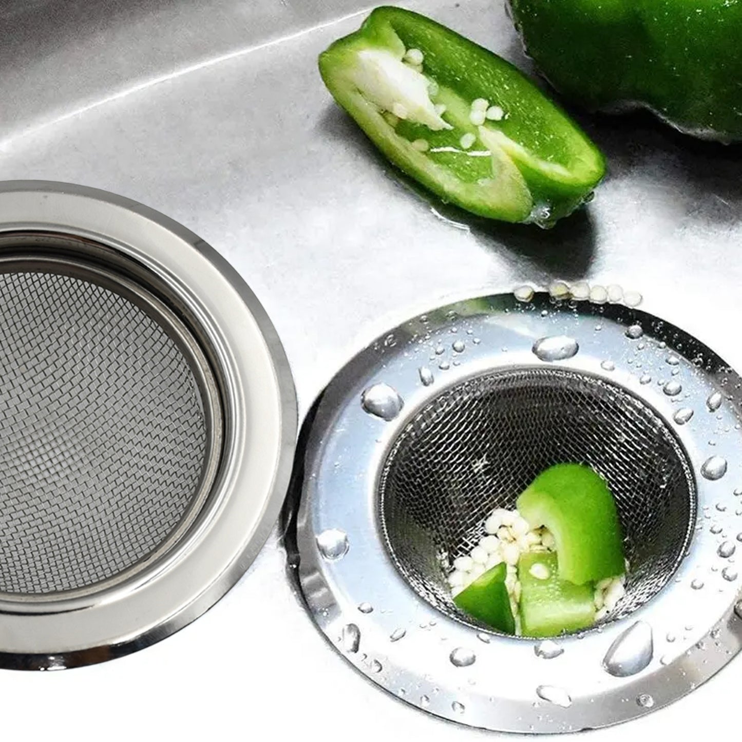 Medium Size Stainless Steel Sink Strainer Kitchen Drain Basin Filter Stopper Drainer - Happy Price - Image 3