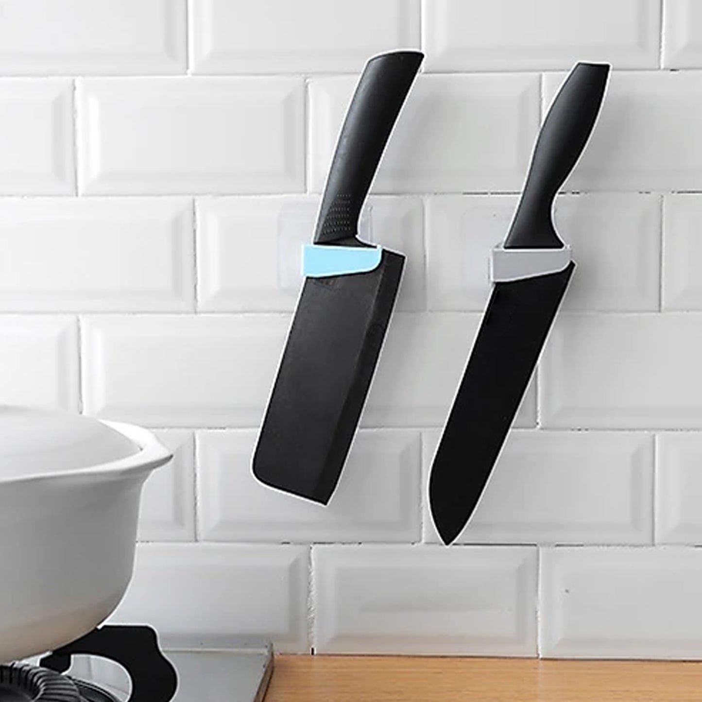 Punch-free Wall Hanging Knife Holder  Stand Knife Holder Kitchen Supplies Tool Holder Insert Knife Shelf Storage Rack (1 Pc ) - Happy Price - Image 3