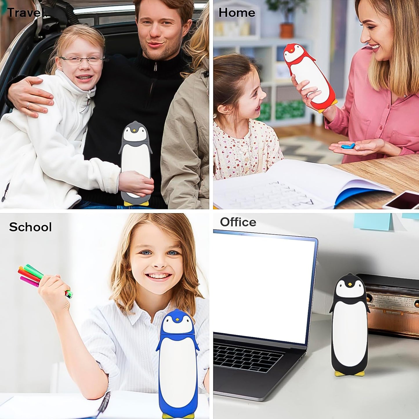 Penguin Water Bottle Penguin Cartoon Water Bottle Funny Travel Mug Insulated Inner Glass Vacuum Water Bottle - Happy Price - Image 5