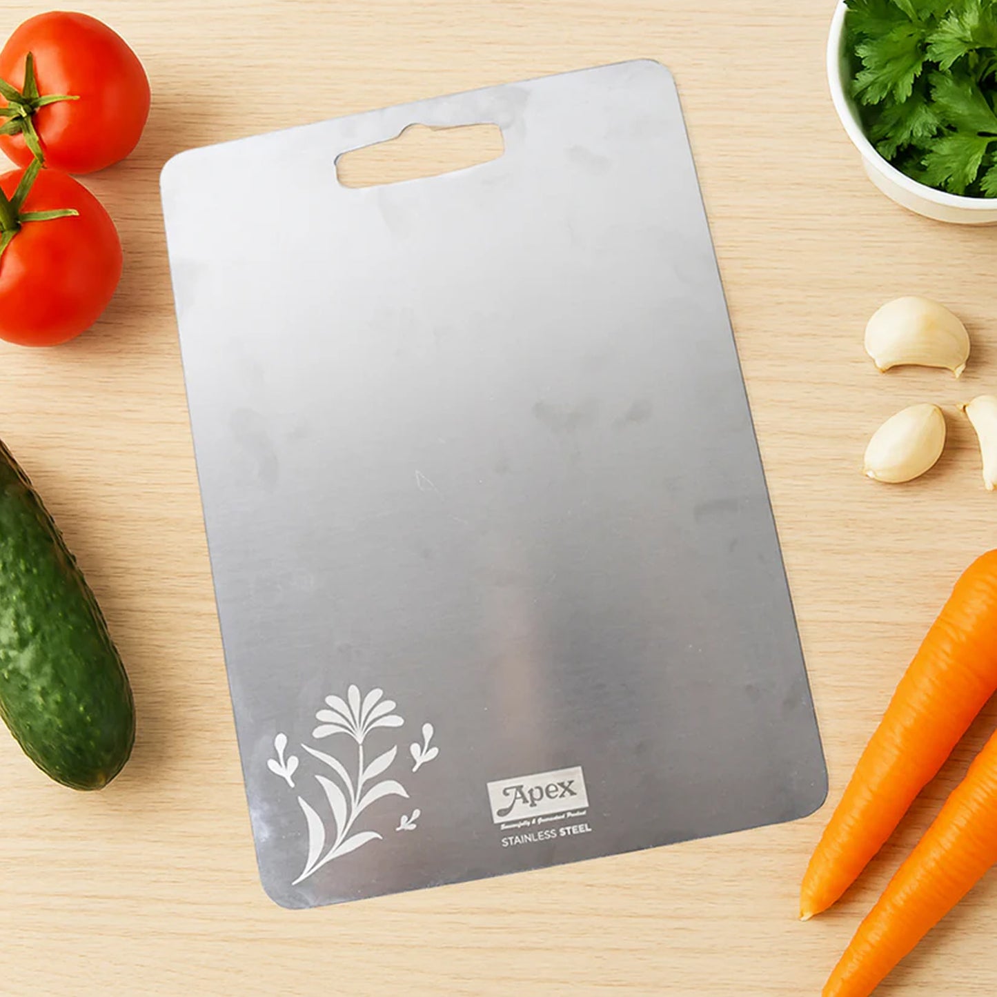 Apex Large Stainless Steel Chopping Board 260x360mm - 1 Pc - Happy Price - Image 4