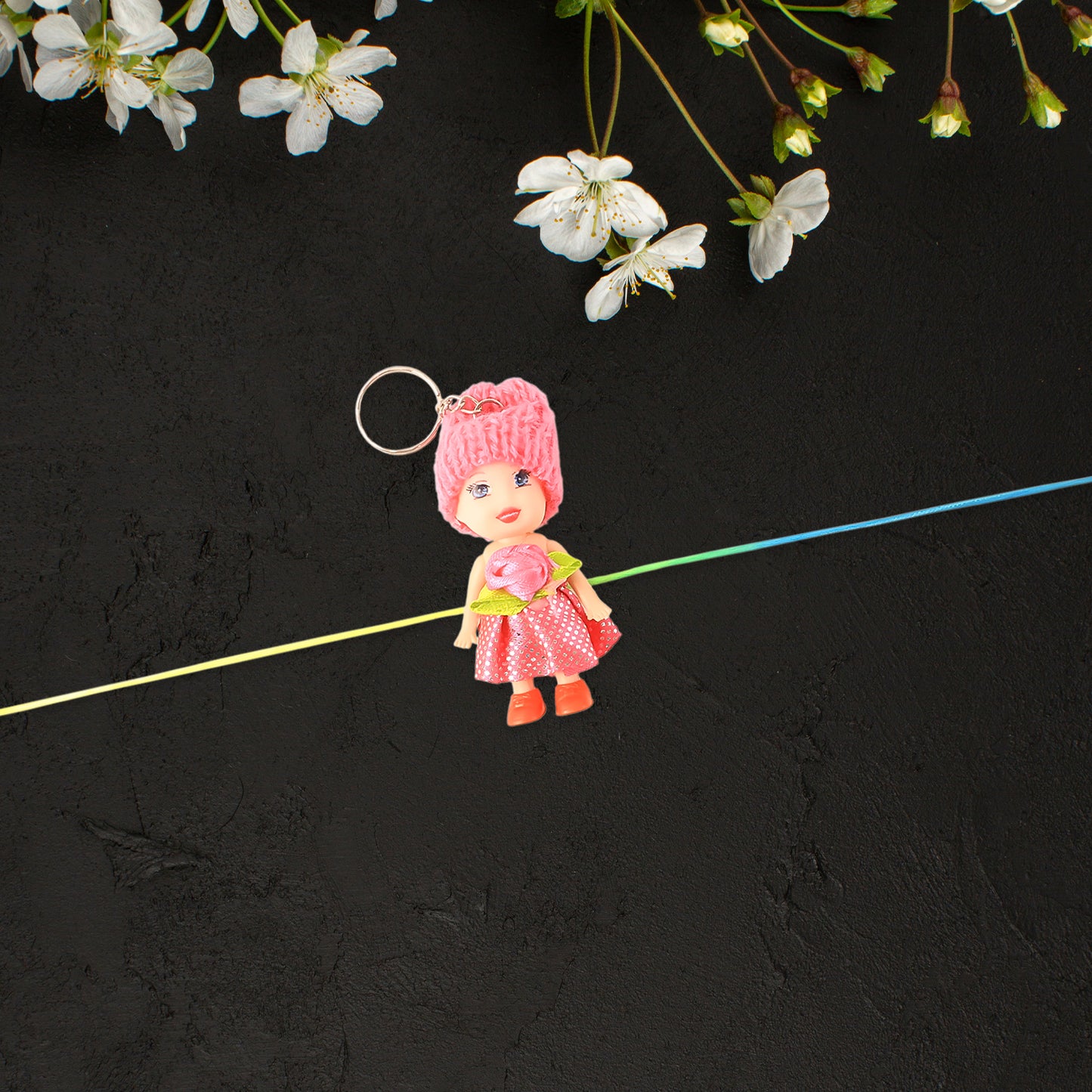 Cute Soft Doll Keychain for Kids - Decorative Toy with Ring
