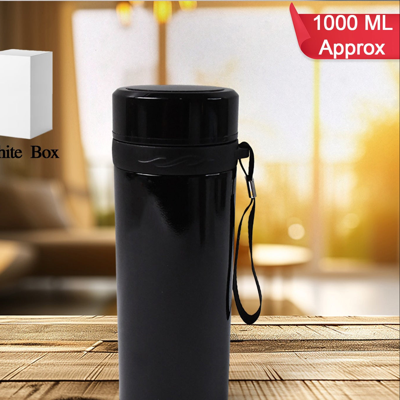 Stainless Steel Vacuum Thermos Flask Bottle (1000ml Approx  1 Pc) - Happy Price - Image 1