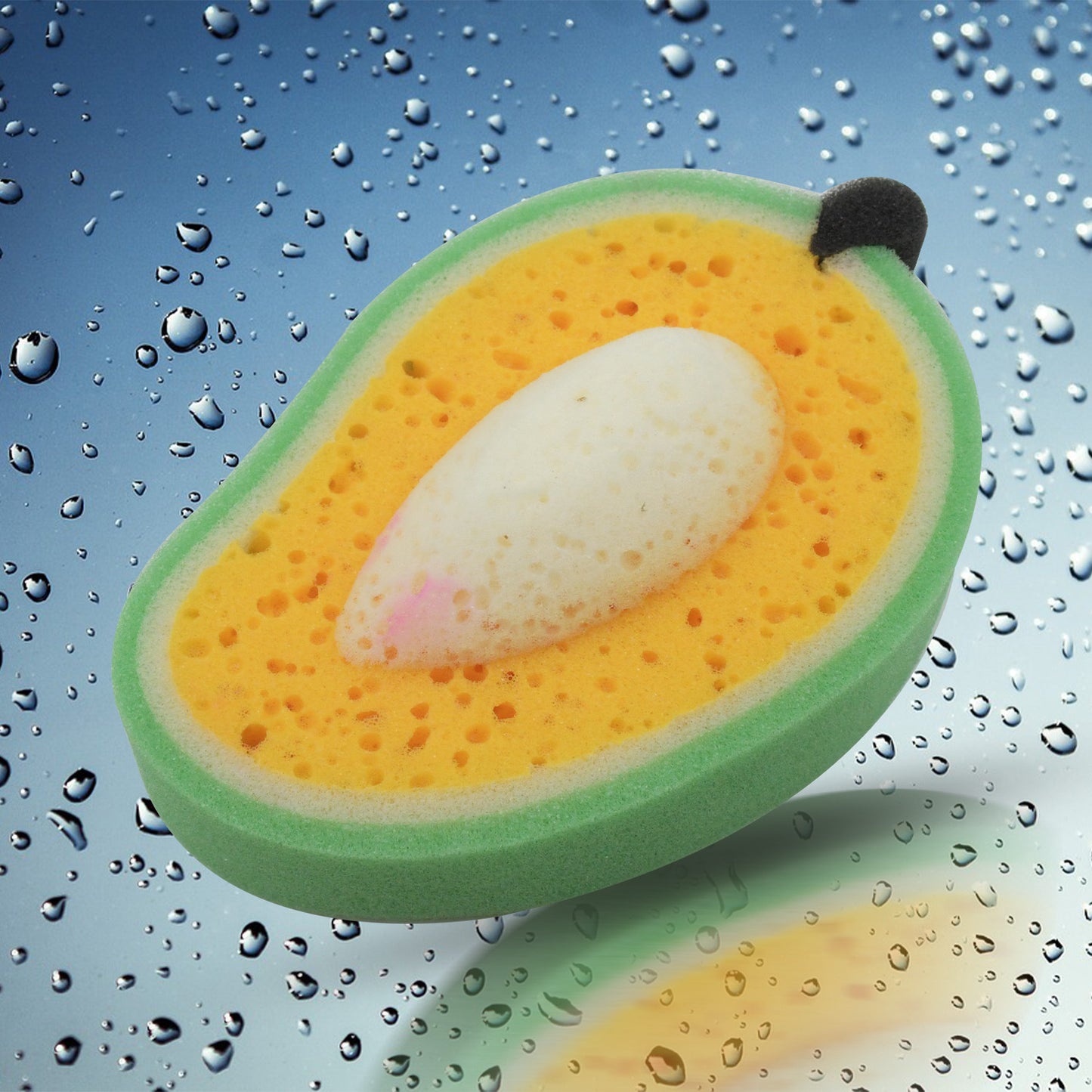 Sponge Household Kitchen Mango Shape Bowl Dish Washing Cleaning Pad Cleaner Bath Cleaning Sponge Dishwashing Sponge Mango (1 Pc) - Happy Price - Image 4