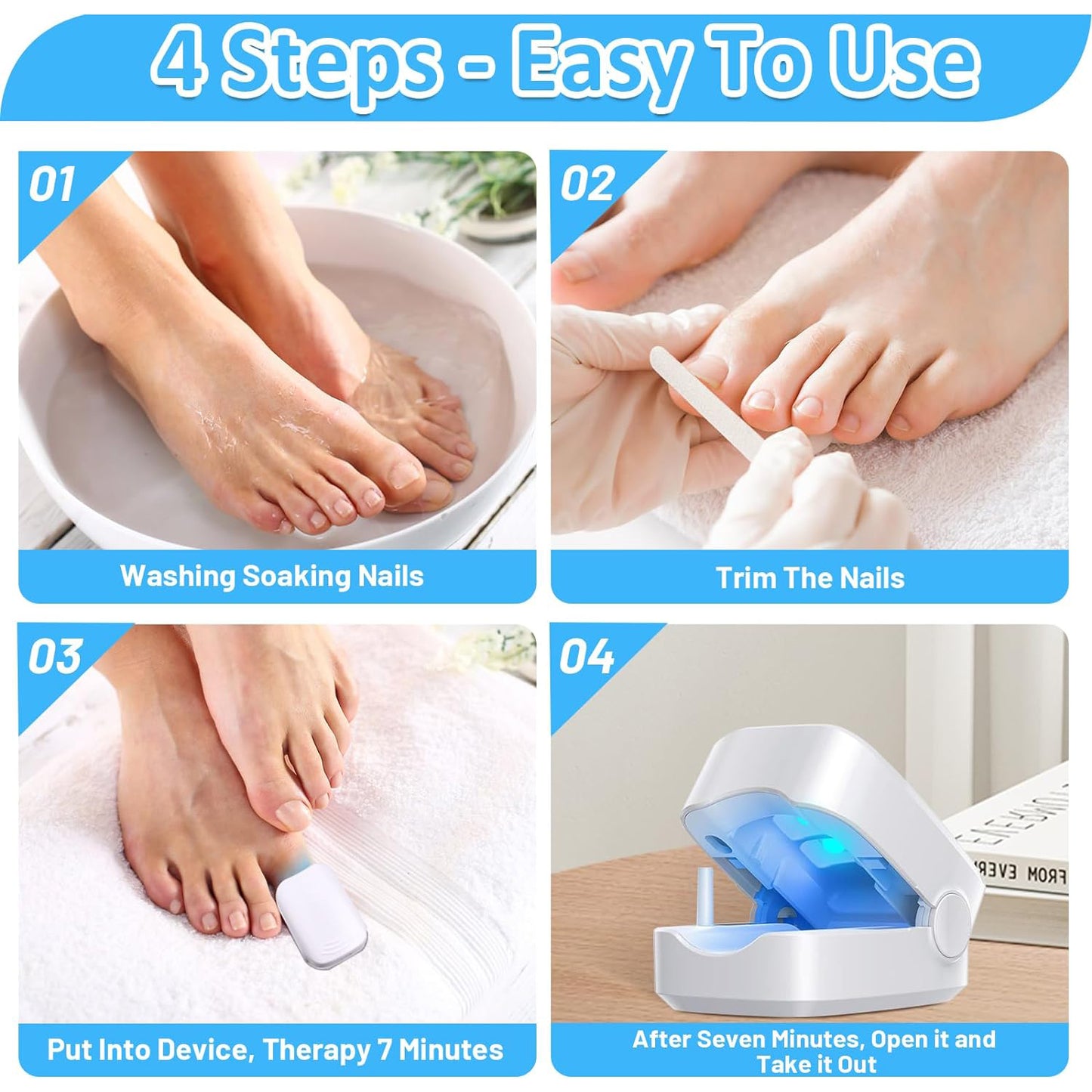 Rechargeable Nail Fungus Treatment For Toenail Toe Nail Fungal Treatment Nail Fungus Laser Device Anti-fungal Nail Treatment For Hand  Feet Infections Remover For Home Use - Happy Price - Image 5