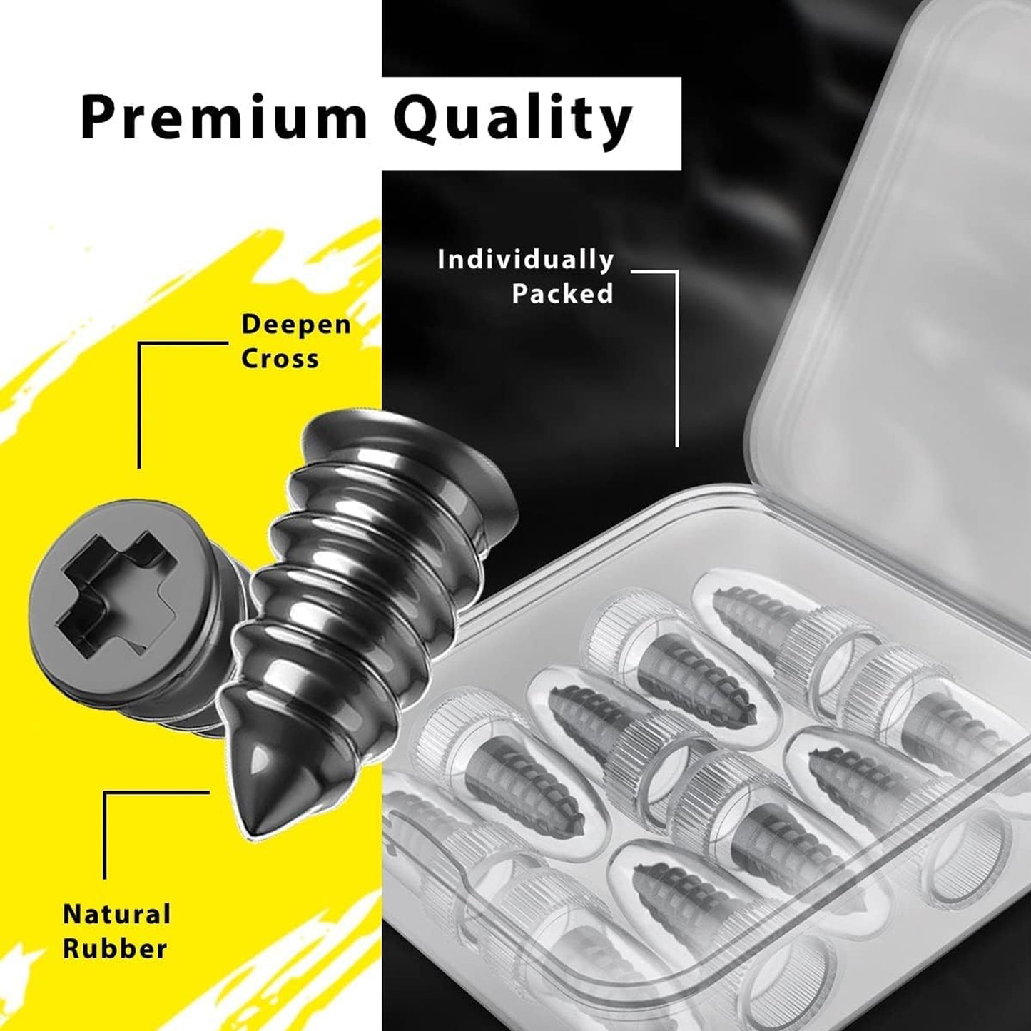 Tire Repair Rubber Nail Car Tire Repair Nails Tire Repair Rubber Screws Black (10 Pcs Set) - Happy Price - Image 3
