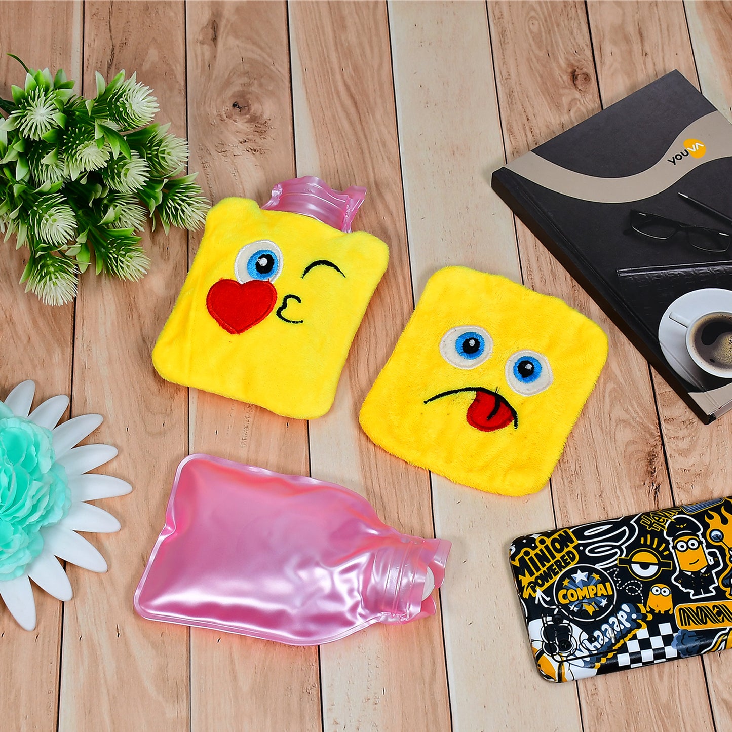 1pc Mix Emoji Designs Small Hot Water Bag With Cover For Pain Relief Neck Shoulder Pain And Hand Feet Warmer Menstrual Cramps. - Happy Price - Image 6