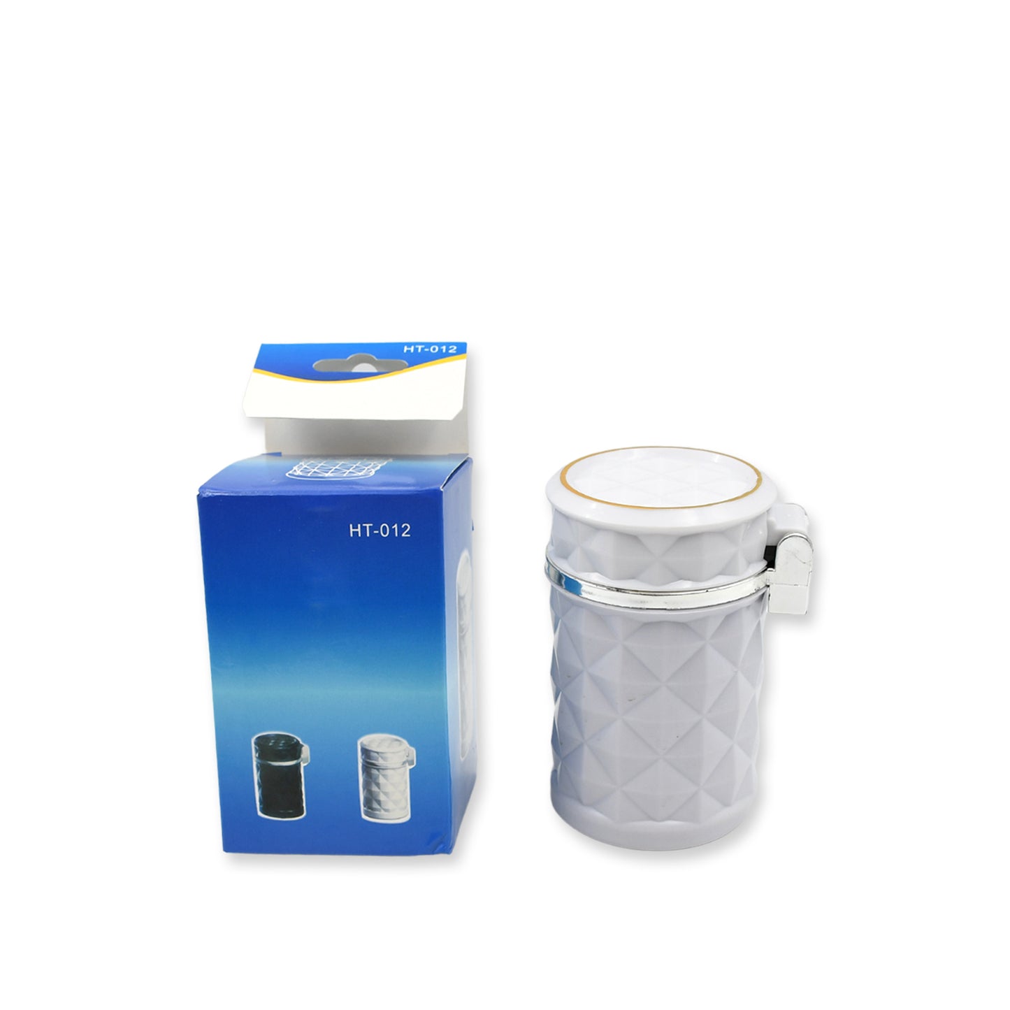 Car Cupholder Travel Ashtray With Lid And Led Light Portable With Blue Led Light Ideal Decorative Cigar Ash Bucket Cigarette Ashtray Car Waste Bin - Happy Price - Image 4