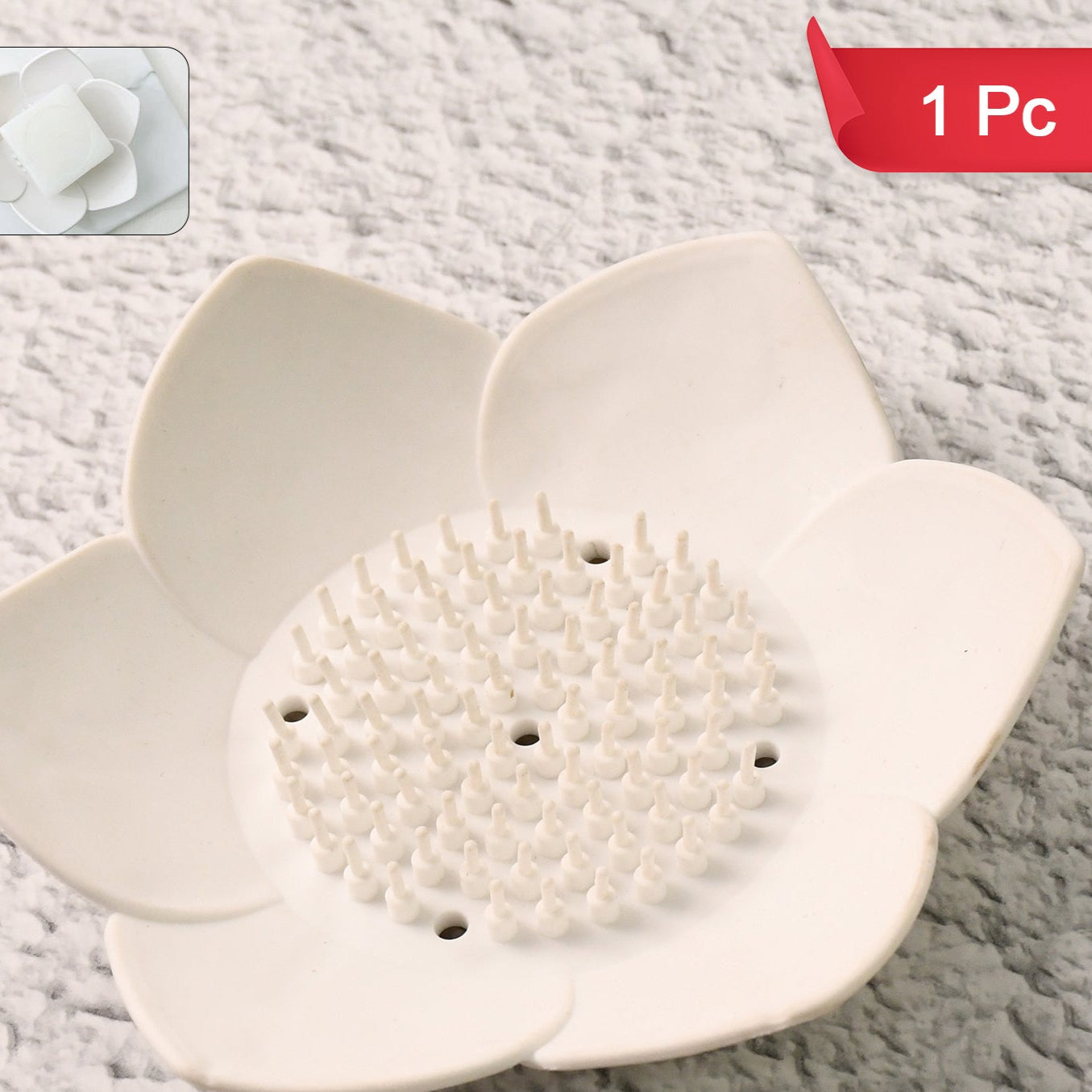 Elegant Lotus-shaped Self-draining Soap Dish Holder (1 Pc) - Happy Price - Image 1