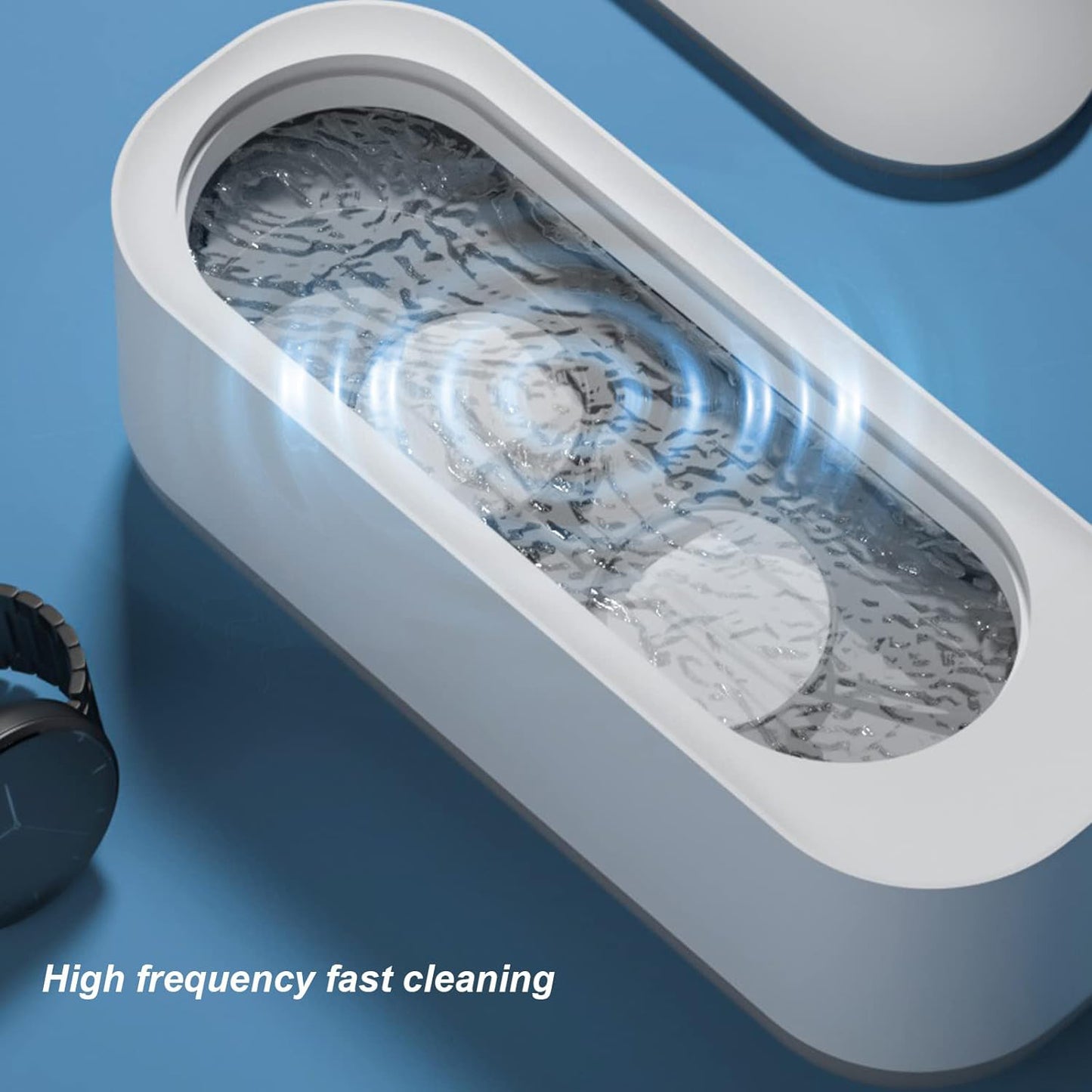 Ultrasonic Jewllery Cleaner Ultrasonic Cleaning Machine Portable Jewellery Cleaning Mchine For Jewellery Ring Silver Retainer Glasses Watches Coins High Frequency Vibration Machine (Battery Not Included) - Happy Price - Image 2
