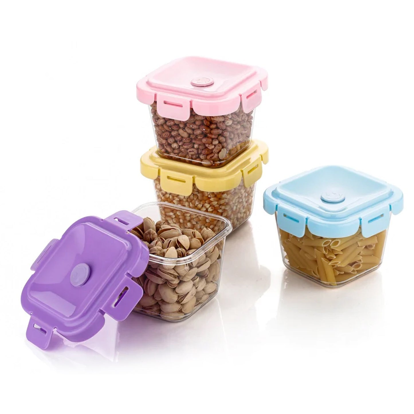Plastic Food Storage Containers With Lid (4 Pcs Set  500 Ml) - Happy Price - Image 4