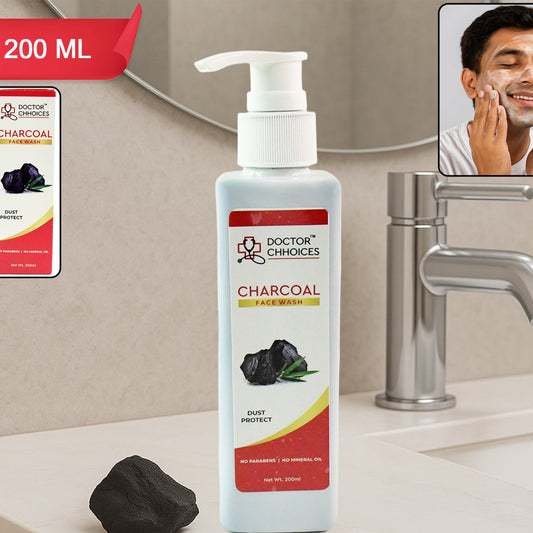 Doctor Chhoices Charcoal Face Wash 200ml - Deep Cleansing for Oily Skin