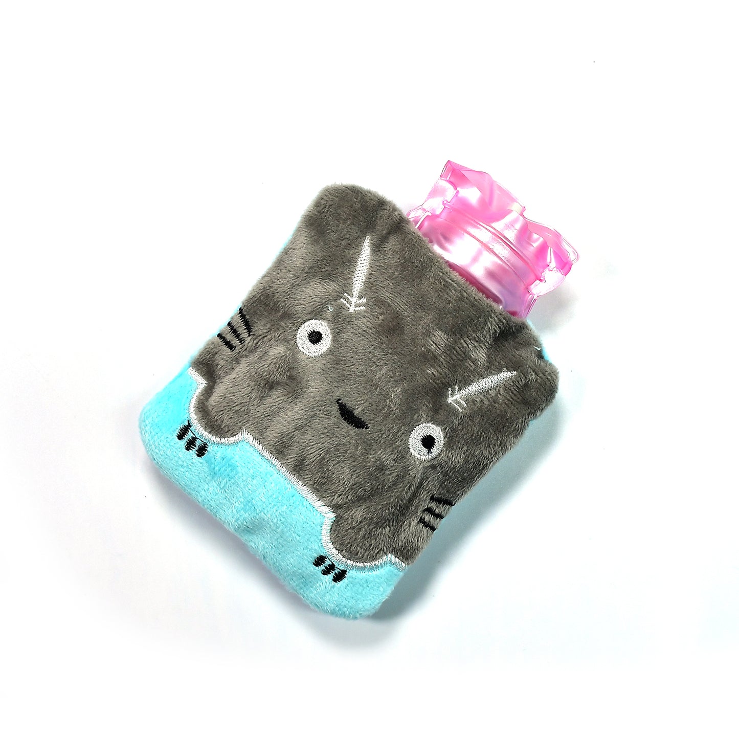 Grey Cat Print Small Hot Water Bag With Cover For Pain Relief Neck Shoulder Pain And Hand Feet Warmer Menstrual Cramps. - Happy Price - Image 2