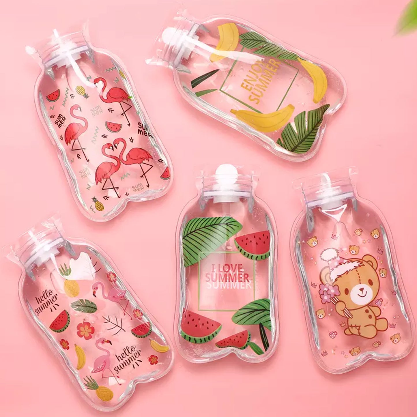 Transparent Multi Design Small Hot Water Bag With Cover For Pain Relief Neck Shoulder Pain And Hand Feet Warmer Menstrual Cramps. - Happy Price - Image 3