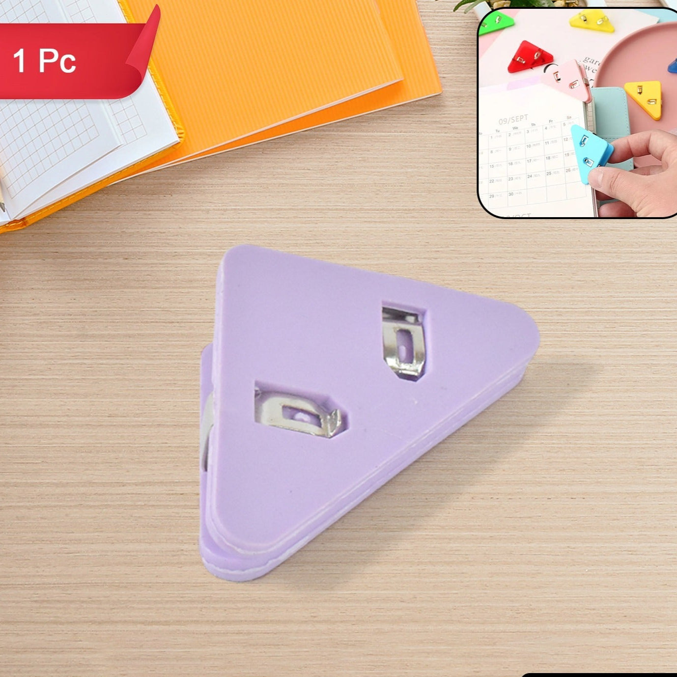 Triangle Paper Clips  Small Corner Clips For Paper Document Clip (1 Pc) - Happy Price - Image 1