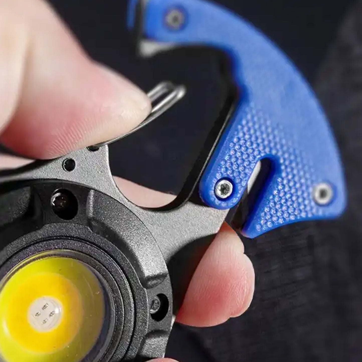 Rechargeable Keychain LED Flashlight with 6 Lighting Modes & Built-in Lighter