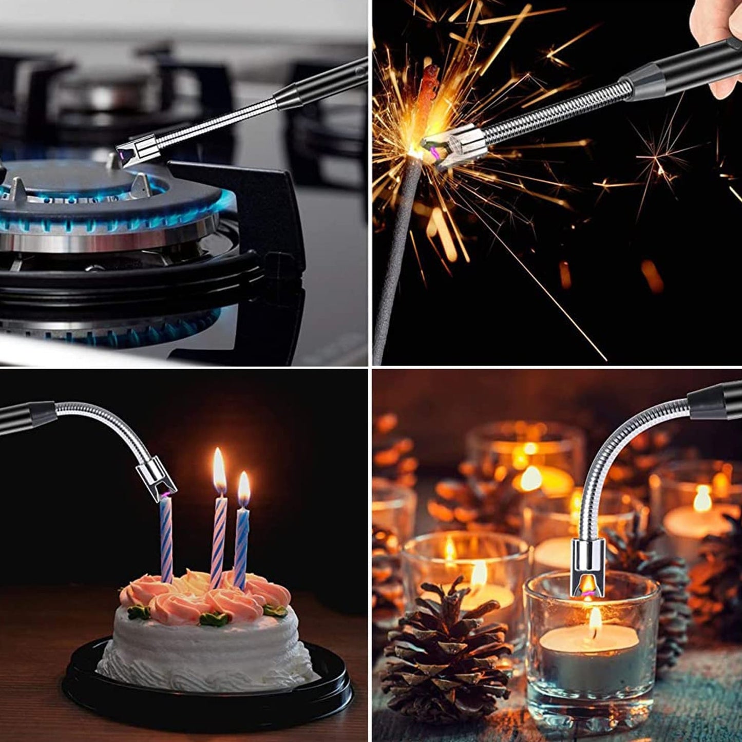 Lighter Long Flexible Electric Arc Usb Rechargeable Windproof Flameless Electronic Smoking Plasma Lighters - Happy Price - Image 4