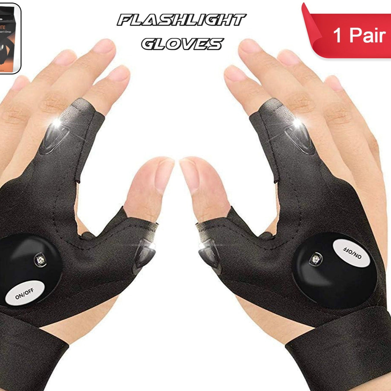 Led Flashlight Gloves Gifts For Men (Hand Gloves Light  1 Pair) - Happy Price - Image 1