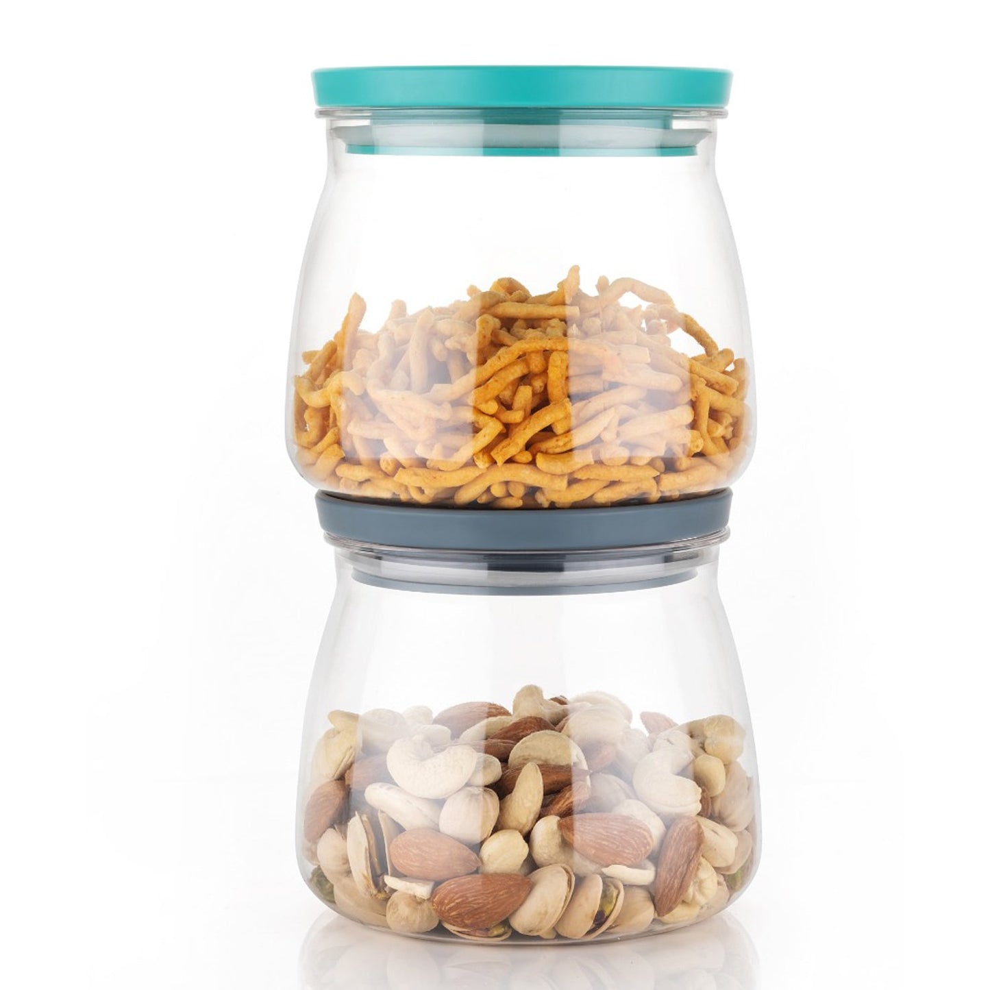 Matka Shaped Jar With Air Tight  Leak Proof Lid (Multicolour) (Set Of 6) (900ml) - Happy Price - Image 2