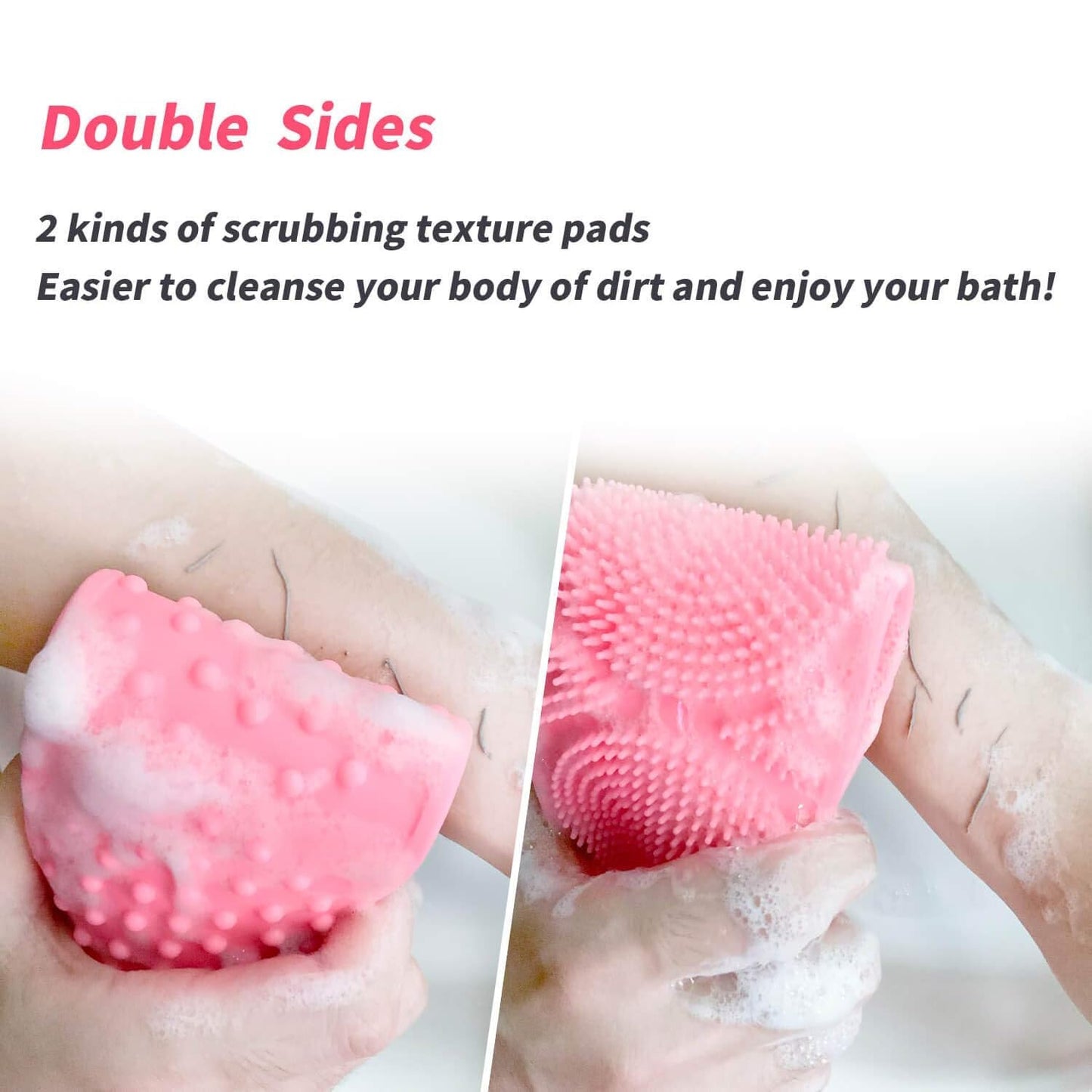Silicone Body Back Scrubber Double Side Bathing Brush For Skin Deep Cleaning Massage Dead Skin Removal (101 Gm  Medium Size 1pc) - Happy Price - Image 2