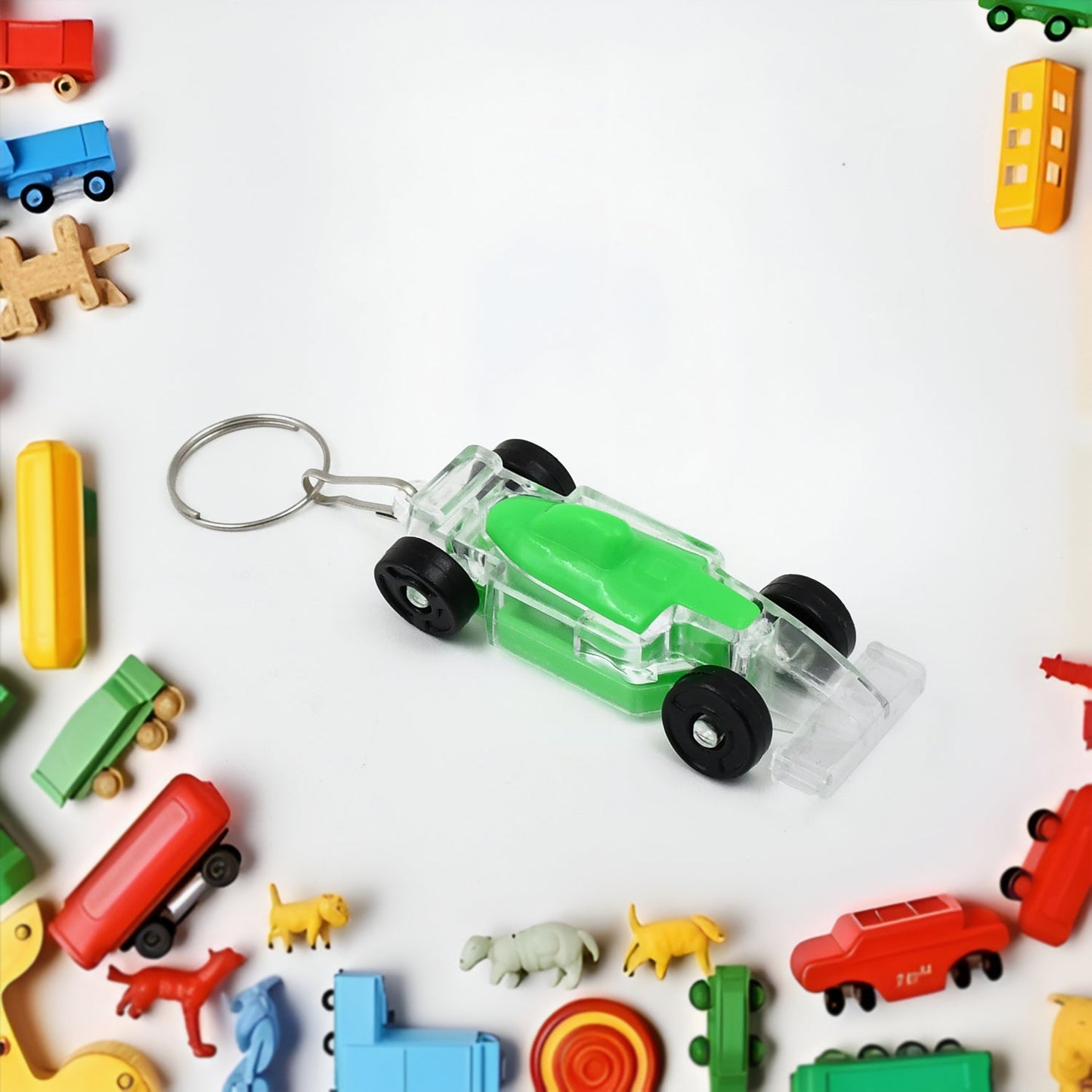 Cars Shape Keychain With On  Off Button Led Flashing Light (1 Pc) - Happy Price - Image 2
