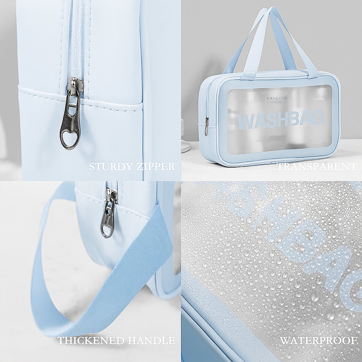 3-in-1 Waterproof Transparent Travel Toiletry Bag Set - Happy Price - Image 5