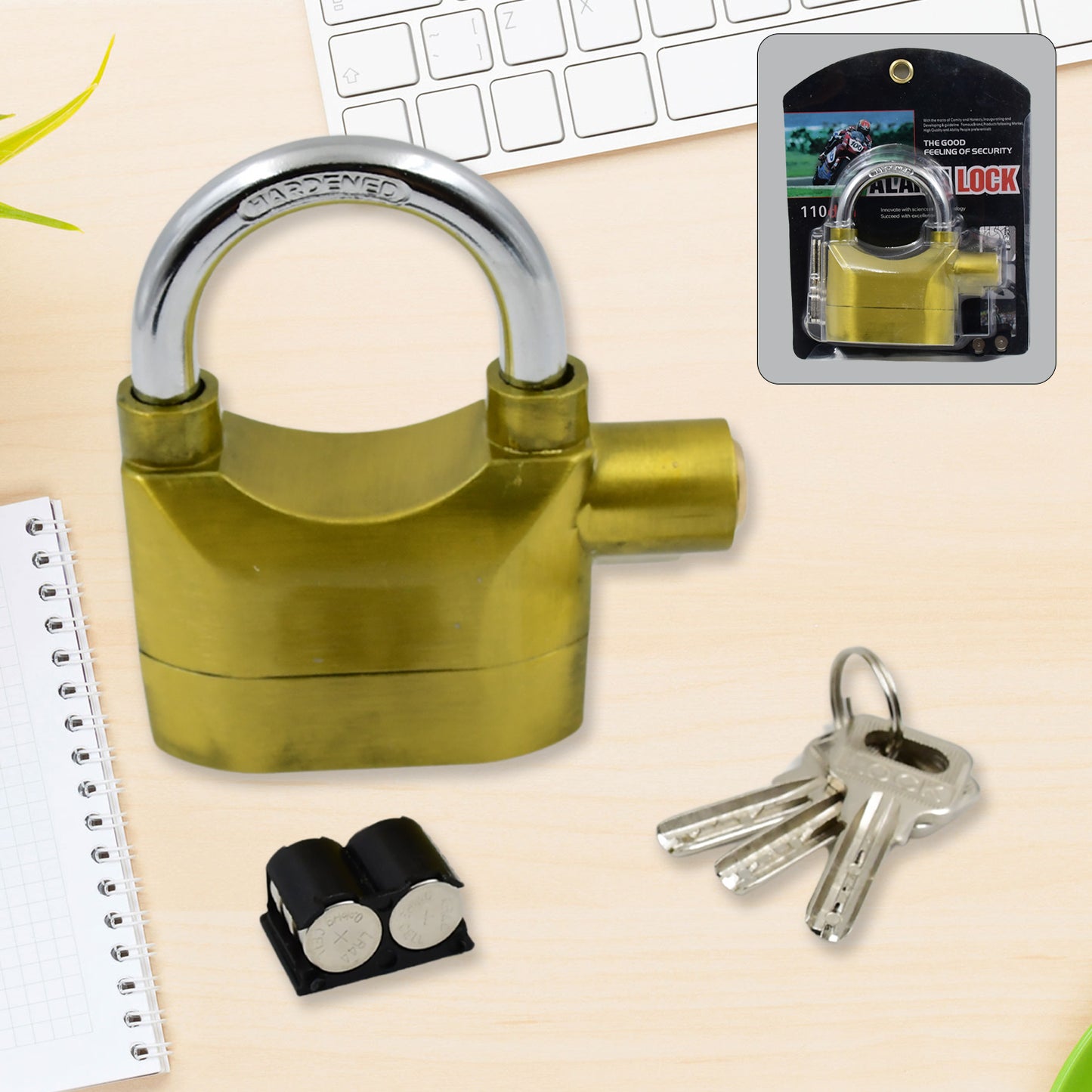 Security Alarm Metallic Lock System With 3 Keys (1 Set  Mix Color) - Happy Price - Image 6