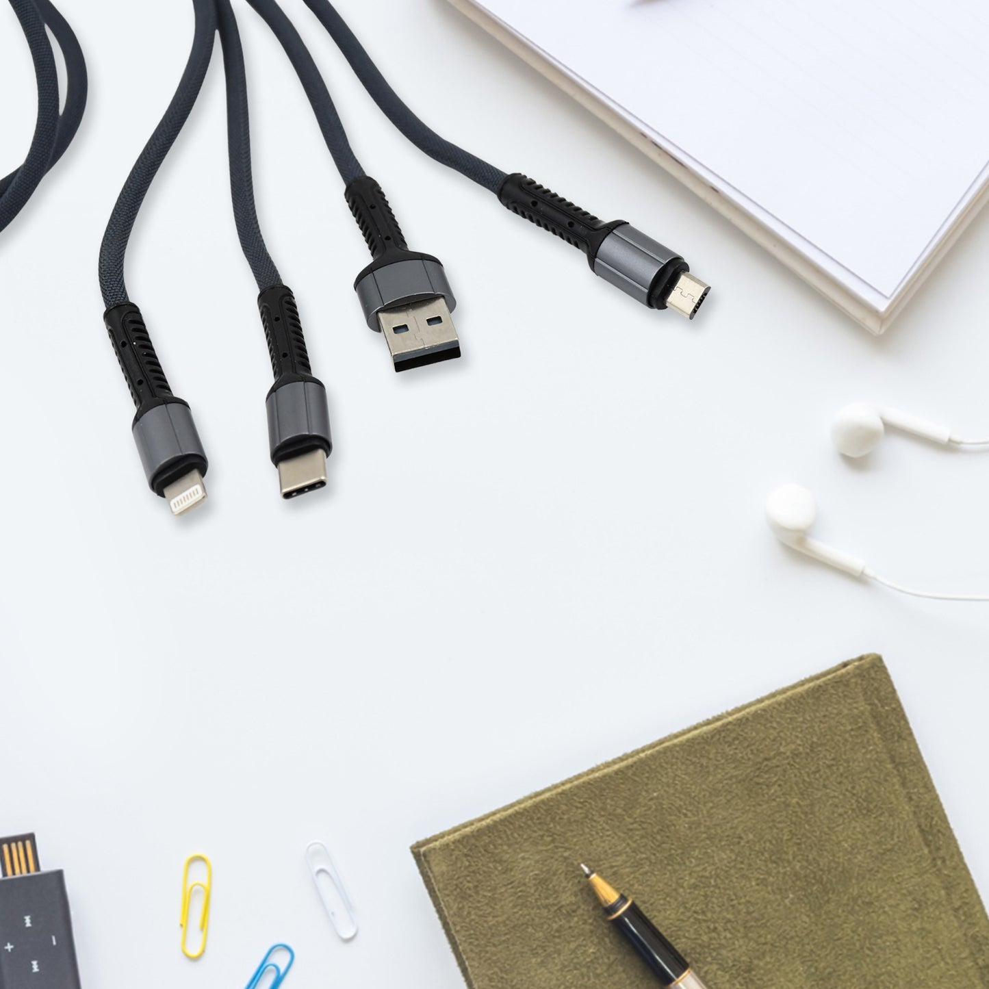3 In 1 Multi Super Fast Charging Cable (1 Pc  1200 Mm) - Happy Price - Image 5