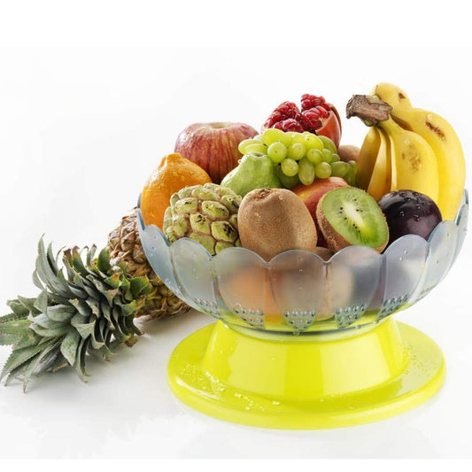 Absolute Plastic Round Revolving Fruit And Vegetable Bowl - Happy Price - Image 1