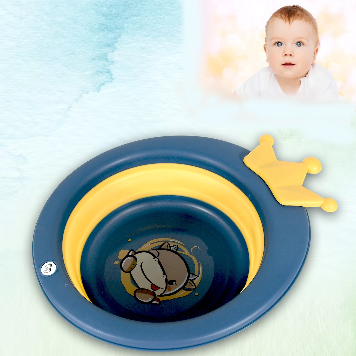 Cartoon Shape Wash Basin Space Saving Multi Function Foldable Baby Wash Basin Easy Clean Lightweight Thicken For Washing Face For Home (33x31 Cm  1 Pc) - Happy Price - Image 3