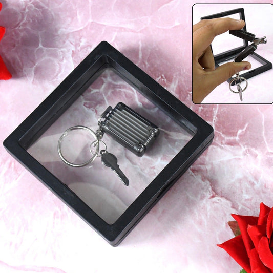 Suitcase Shape Nail Clipper Keychain With Key  3d Floating Frame Display Case (1 Set) - Happy Price - Image 1