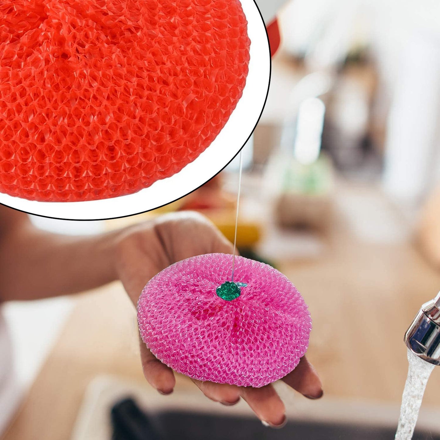 Plastic Scrubber Round Nylon Scrubbers (Pack Of 6) - Happy Price - Image 2