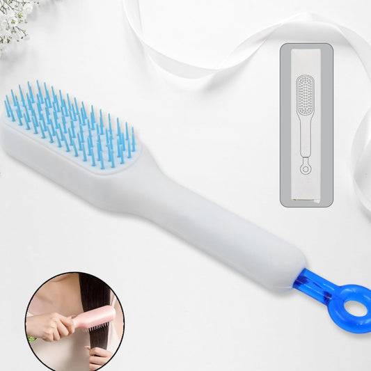 Self-cleaning Hairbrush Massage Comb (1 Pc  With Box) - Happy Price - Image 1