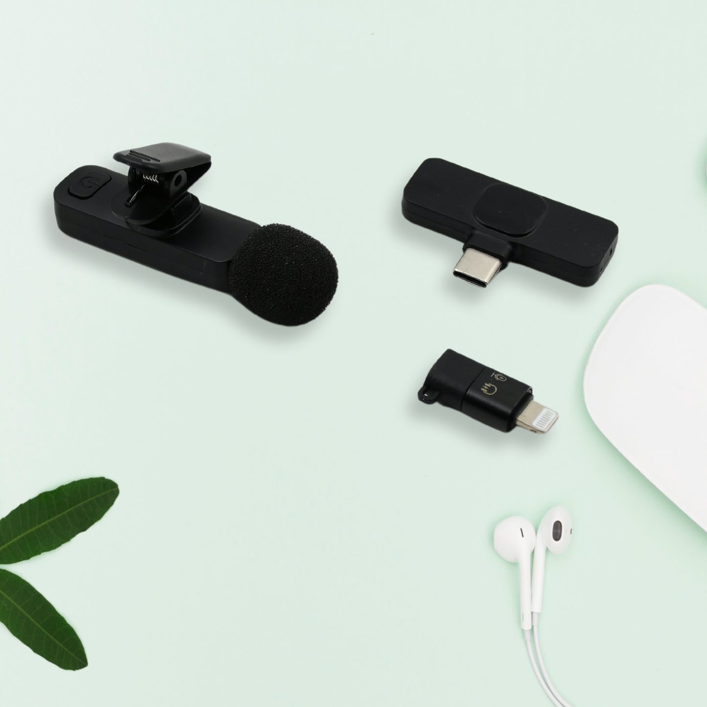 Intelligent Noise Cancelling Live Streaming Clip On Microphone For Type-c  For Iphone With Charging Mini Wireless Lapel Collar Microphone - Happy Price - Image 3