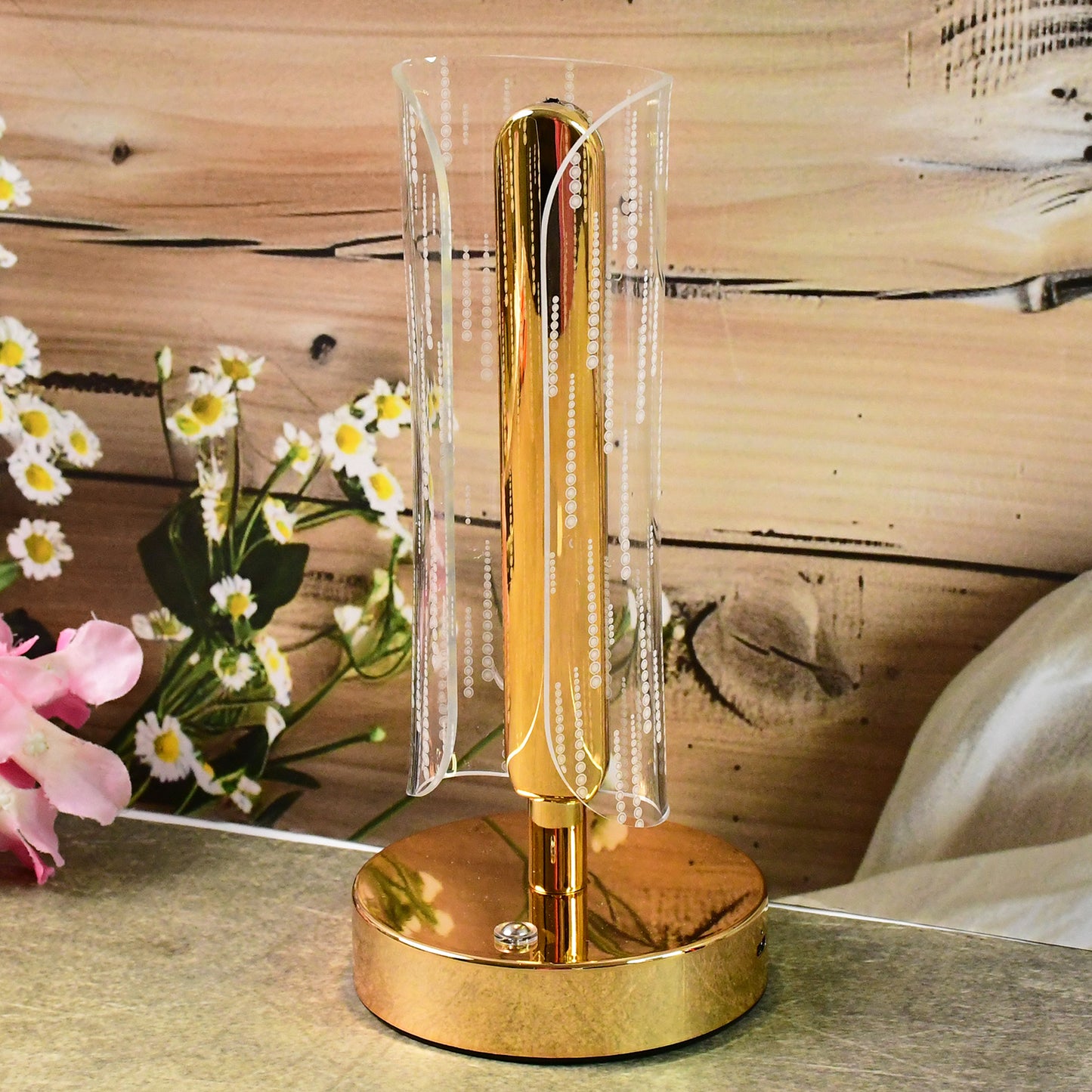 Crystal Cylinder LED Table Lamp with USB Charging - Modern Bedside Decor Light (1 Pc) - Happy Price - Image 4