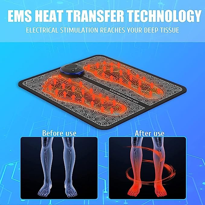 Ems Foot Massager Electric Feet Massager Deep Kneading Circulation Foot Booster For Feet And Legs Muscle Stimulator Folding Portable Electric Massage Machine - Happy Price - Image 3