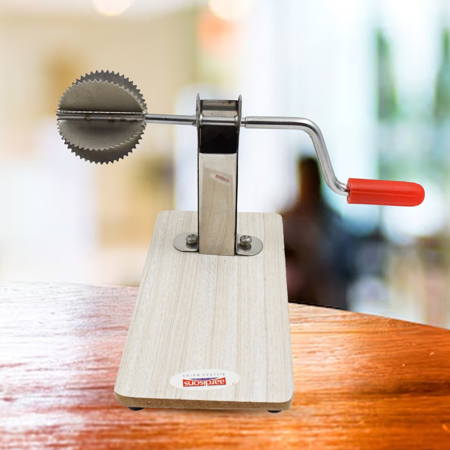 Stainless Steel Coconut Scraper With Wooden Base (1 Pc) - Happy Price - Image 6