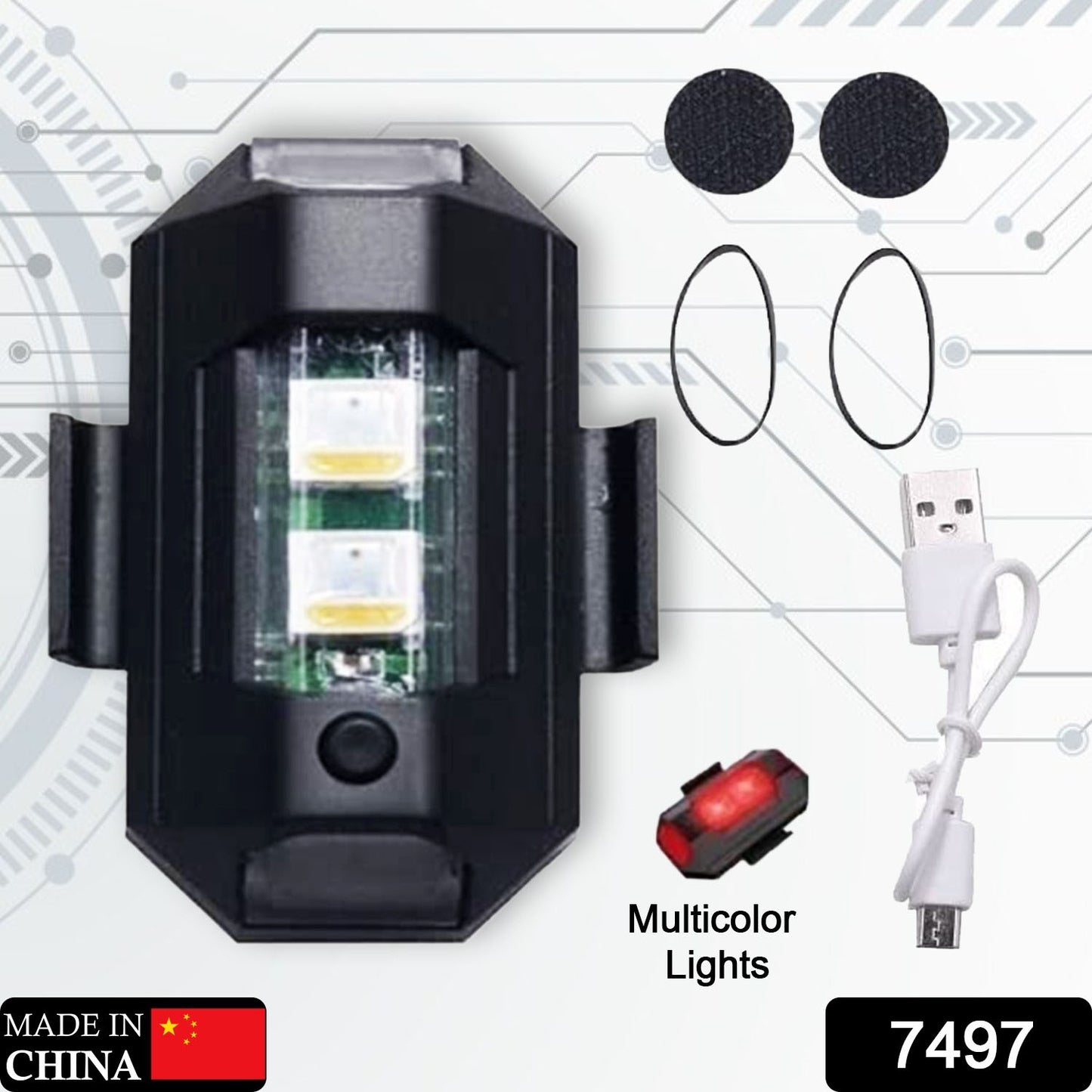 Mini Led Strobe Lights Waterproof Lights Lightweight Rgb Led Lights Drone Strobe Lights Veicle Anti-collision Strobe Light Bike Motocycle Lights Usb Recharge  Multi-colors - Happy Price - Image 3