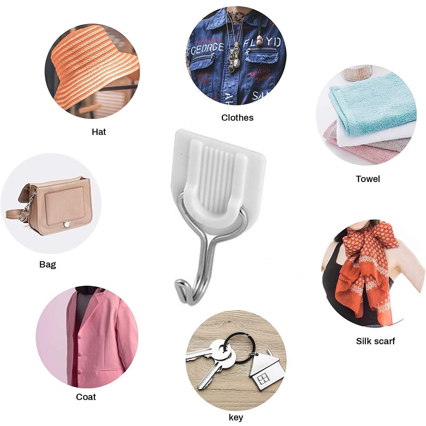 Adhesive Sticker Abs Plastic Hook Towel Hanger For Kitchenbathroom - Happy Price - Image 5