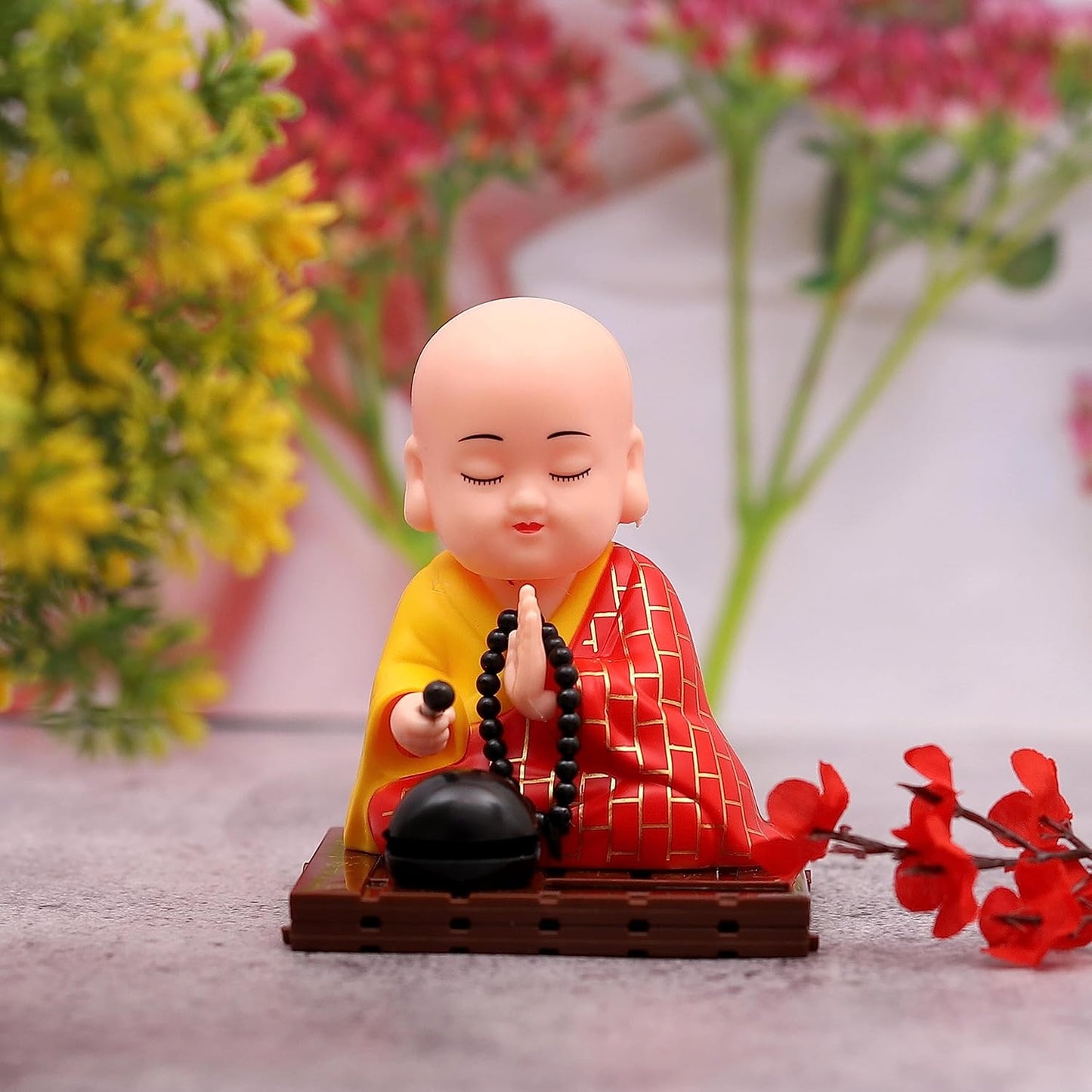 Solar Powered Buddha Statue with Moving Head & Hand - Medium Size