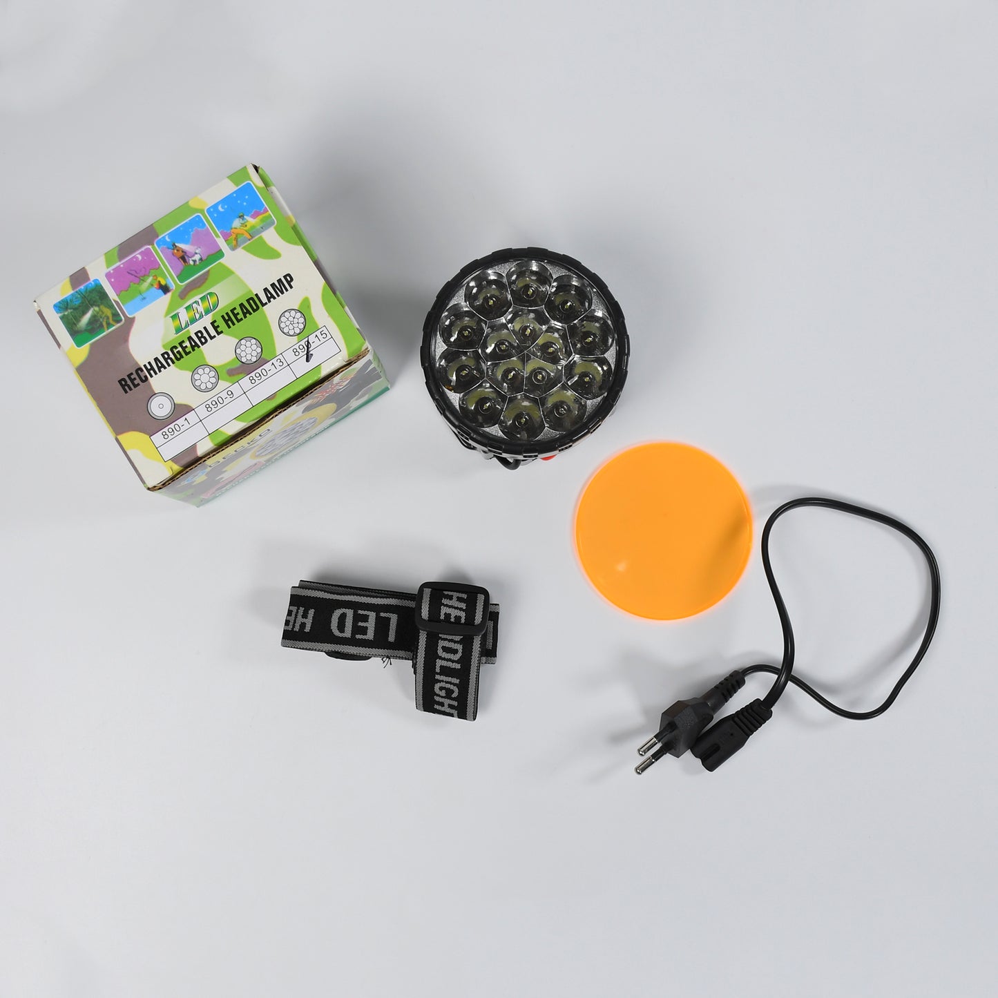 Head Lamp 15 Led Long Range Rechargeable Headlamp Adjustment Lamp Use For Farmers Fishing Camping Hiking Trekking Cycling - Happy Price - Image 6