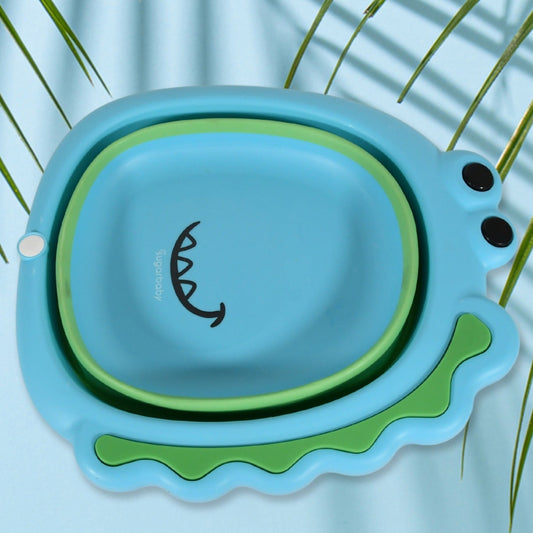 Frog Shape Wash Basin Space Saving Multi Function Foldable Baby Wash Basin Easy Clean Lightweight Thicken For Washing Face For Home (3331cm  1 Pc) - Happy Price - Image 1