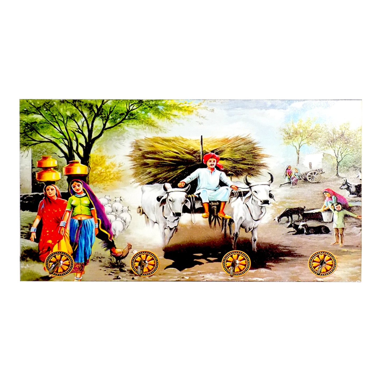 Decorative Wooden Landscape Art With Hooks For Wall Hanging - Happy Price - Image 2